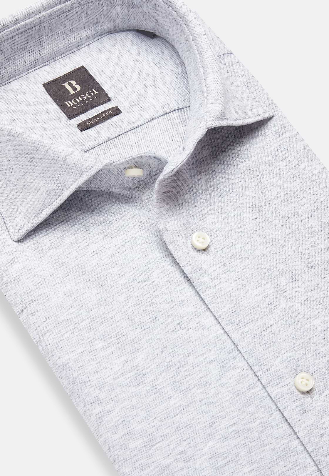 Regular Fit Cotton Jersey Polo Shirt, Light grey, hi-res