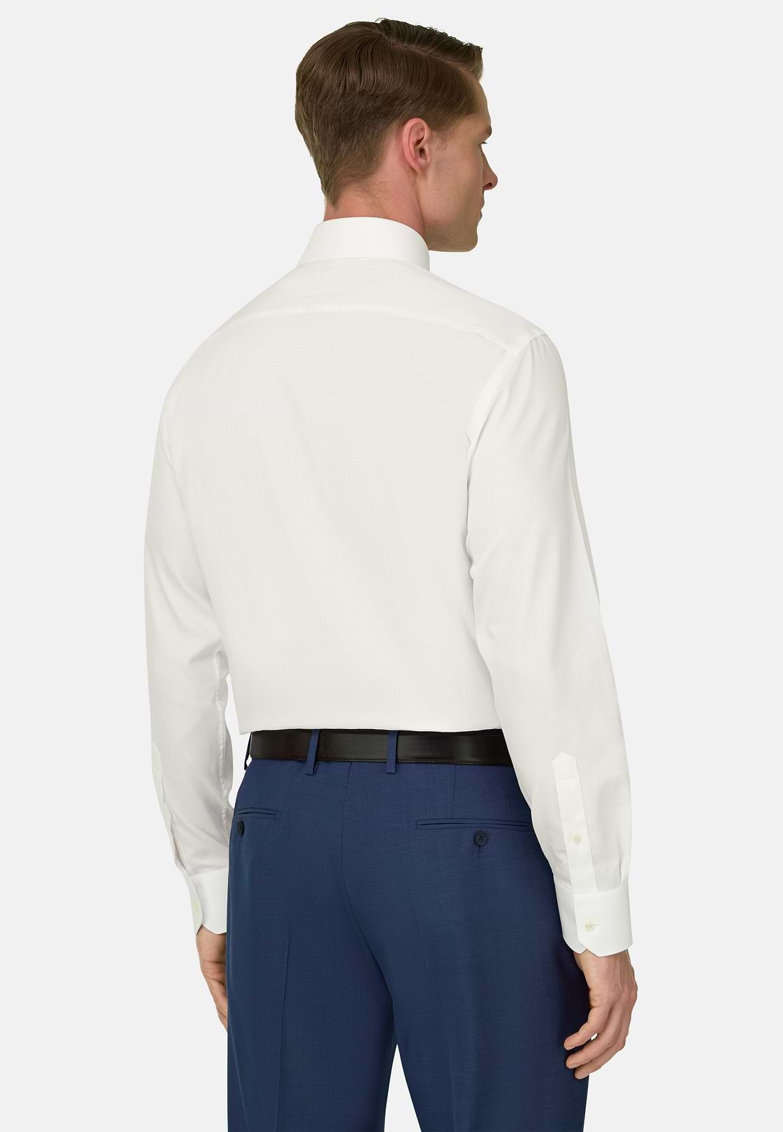 Camicia In Cotone Slim Fit, Bianco, hi-res, 3
