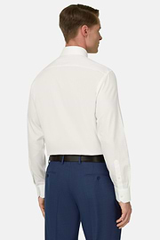 Camicia In Cotone Slim Fit, Bianco, thumb, 3