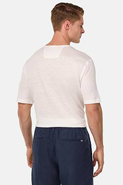 Bermudas in Linen, Navy blue, hi-res