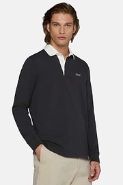 Cotton Polo Shirt, Black, hi-res