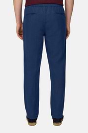 Pantalon City En Lin, Bleu, thumb, 3
