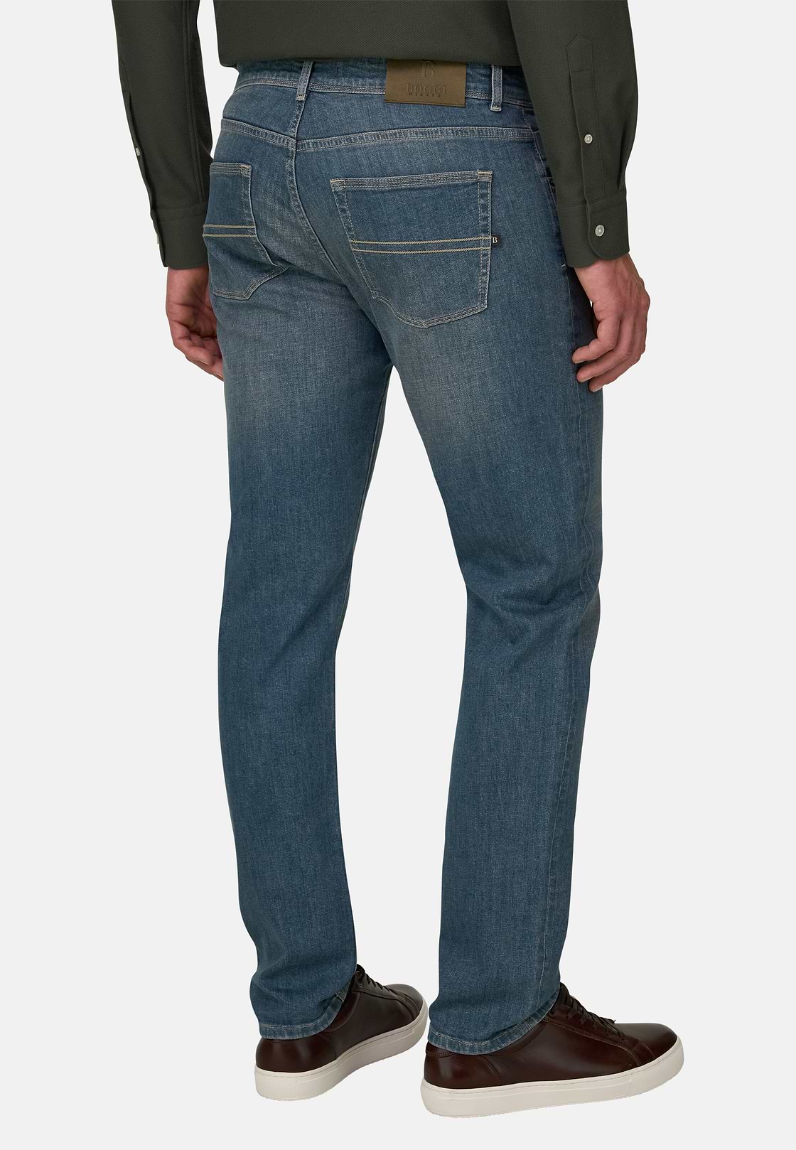 Jeans in Light Blue Stretch Denim, Light Blue, hi-res, 5