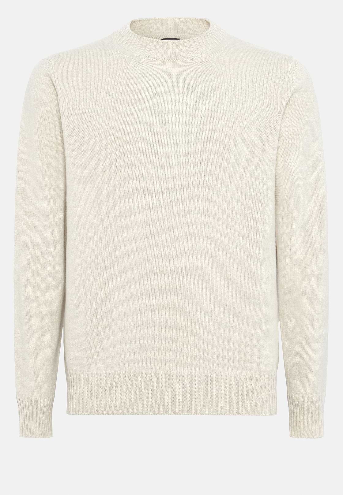 Maglia Girocollo Bianca In Cashmere, Bianco, hi-res