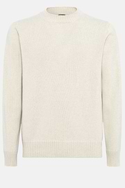 Maglia Girocollo Bianca In Cashmere, Bianco, hi-res