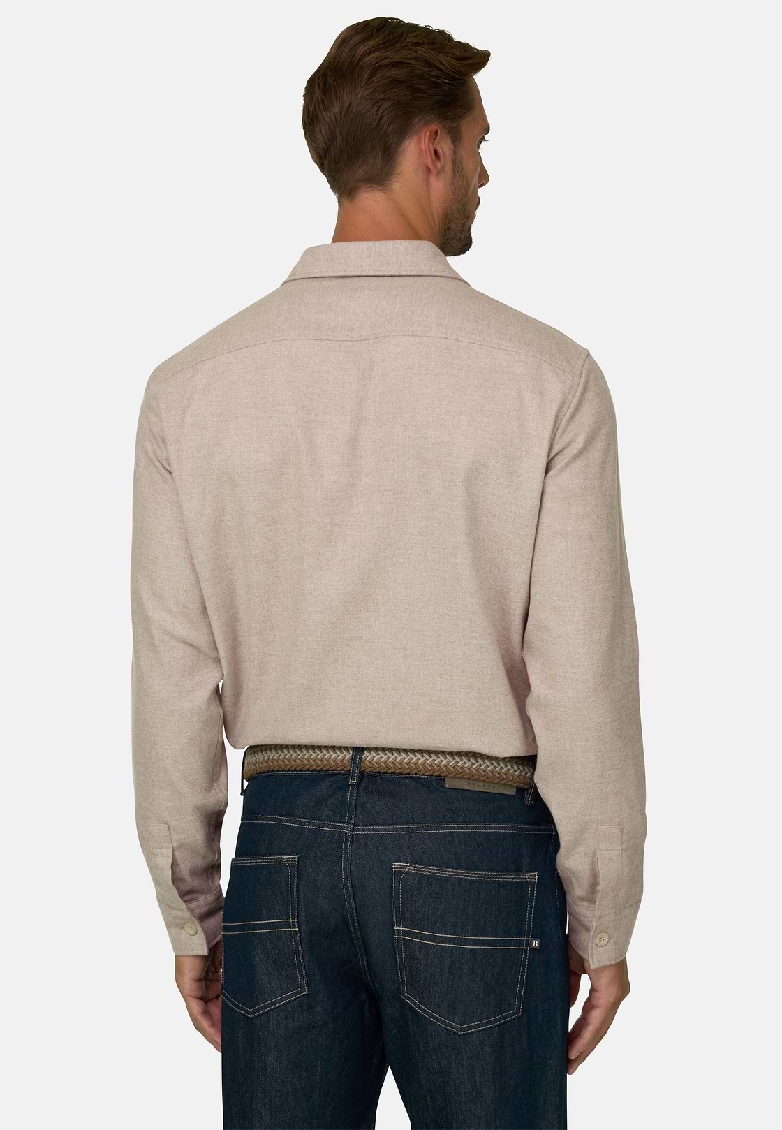 Overshirt in Cotton Flannel, Sand, hi-res, 6