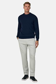 Crew Neck Jumper in Cashmere Blend, Navy blue, thumb, 2