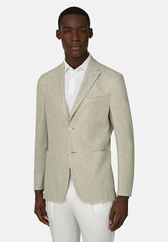 Giacca Micro Struttura In Misto Lino E Cotone B Jersey