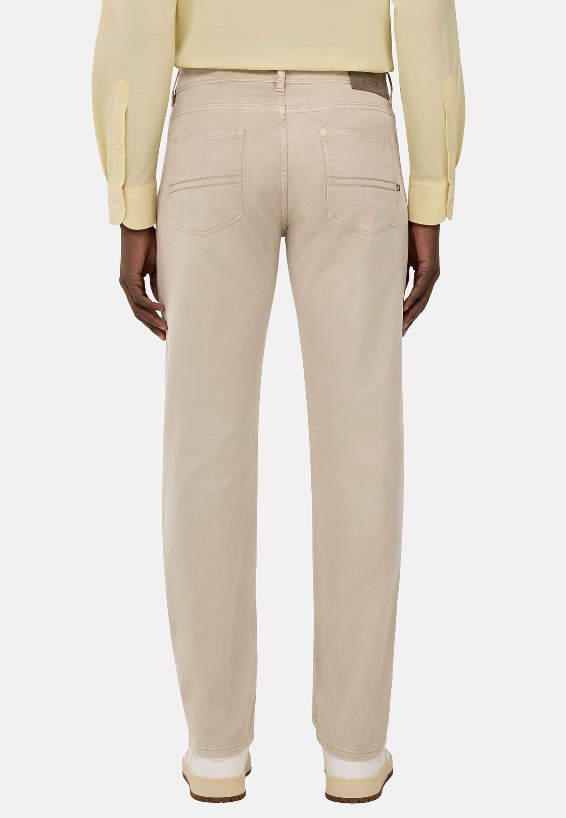 Stretch Cotton/Tencel Jeans, Sand, hi-res