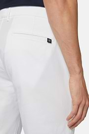 Stretch Cotton Trousers, White, hi-res