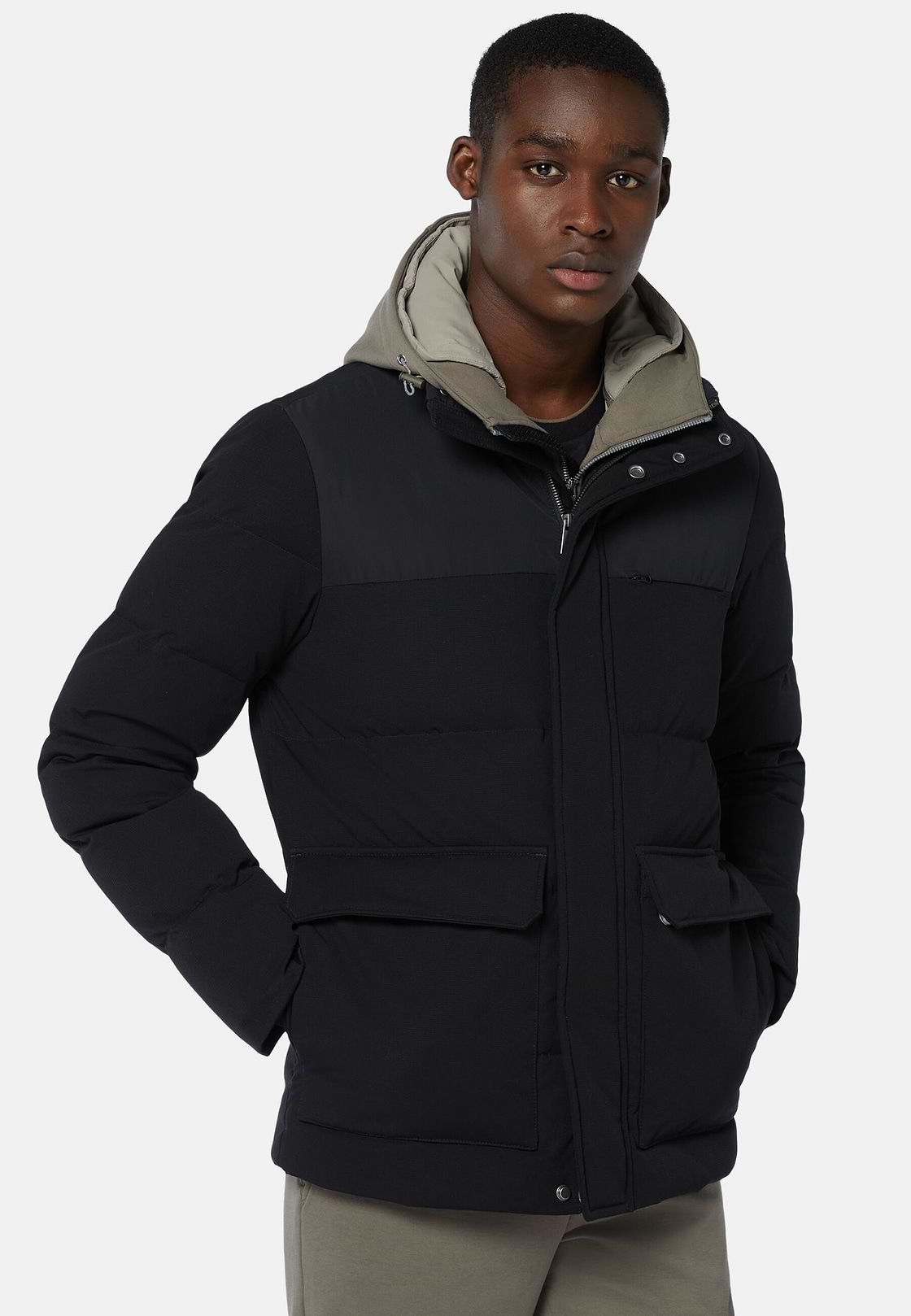 Men s Nylon Padded Field Jacket In Feather Boggi Milano