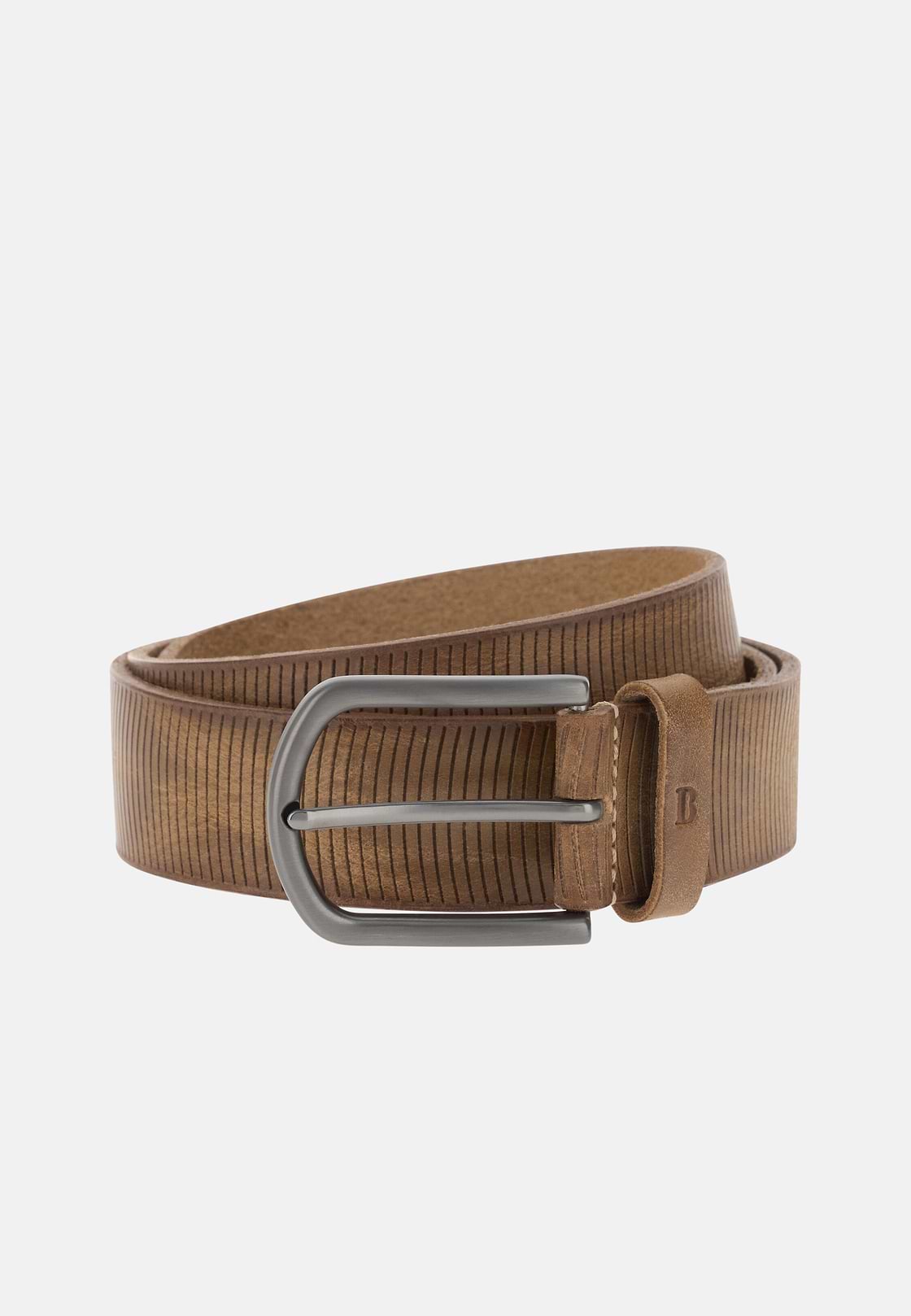 Gegraveerde lederen riem, Taupe, hi-res, 1