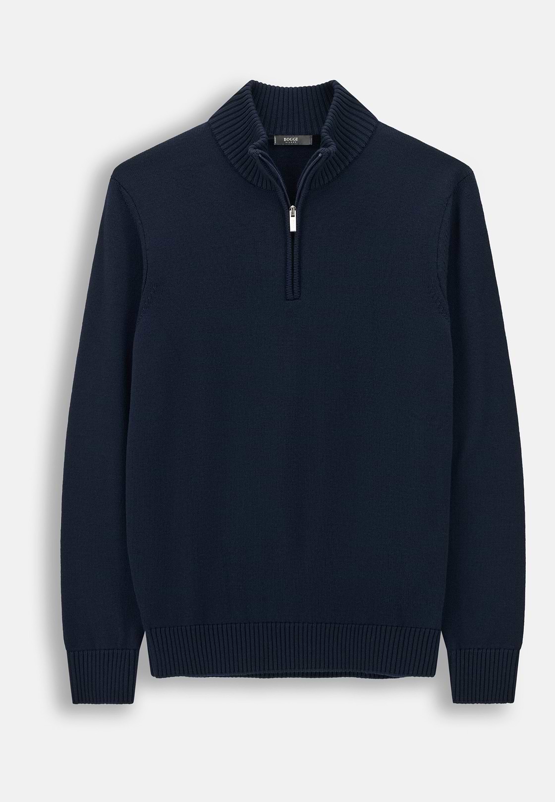 Roll Neck Jumper Quarter-Zip Superfine Merino Wool, Navy blue, hi-res, 5