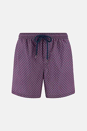Swimsuit with Geometric Print, Red, thumb, 4