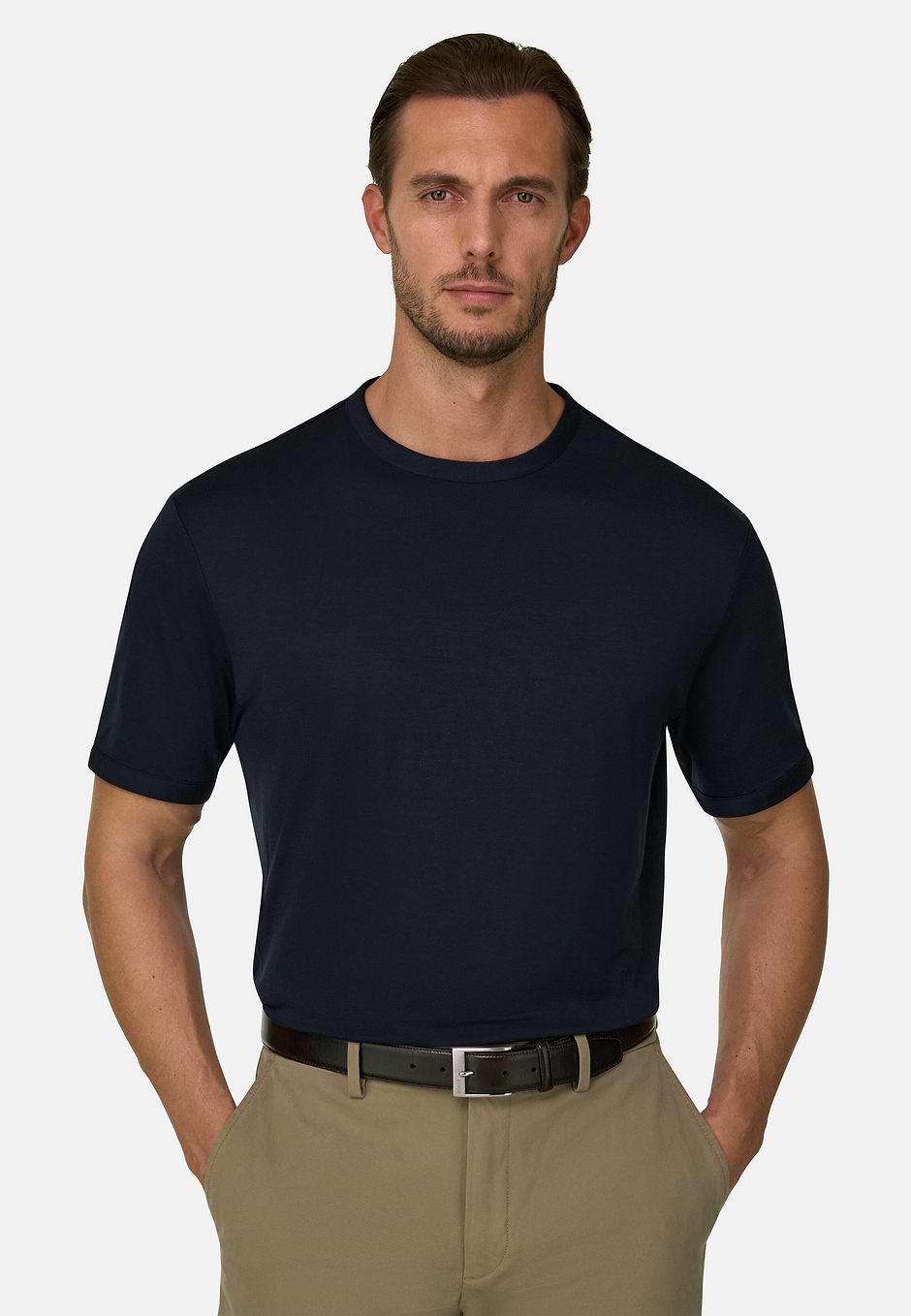 Camiseta en Jersey de Lana WOOLTECH, Azul  Marino, hi-res
