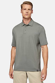 Polo Shirt In Stretch Supima Cotton, Green, hi-res