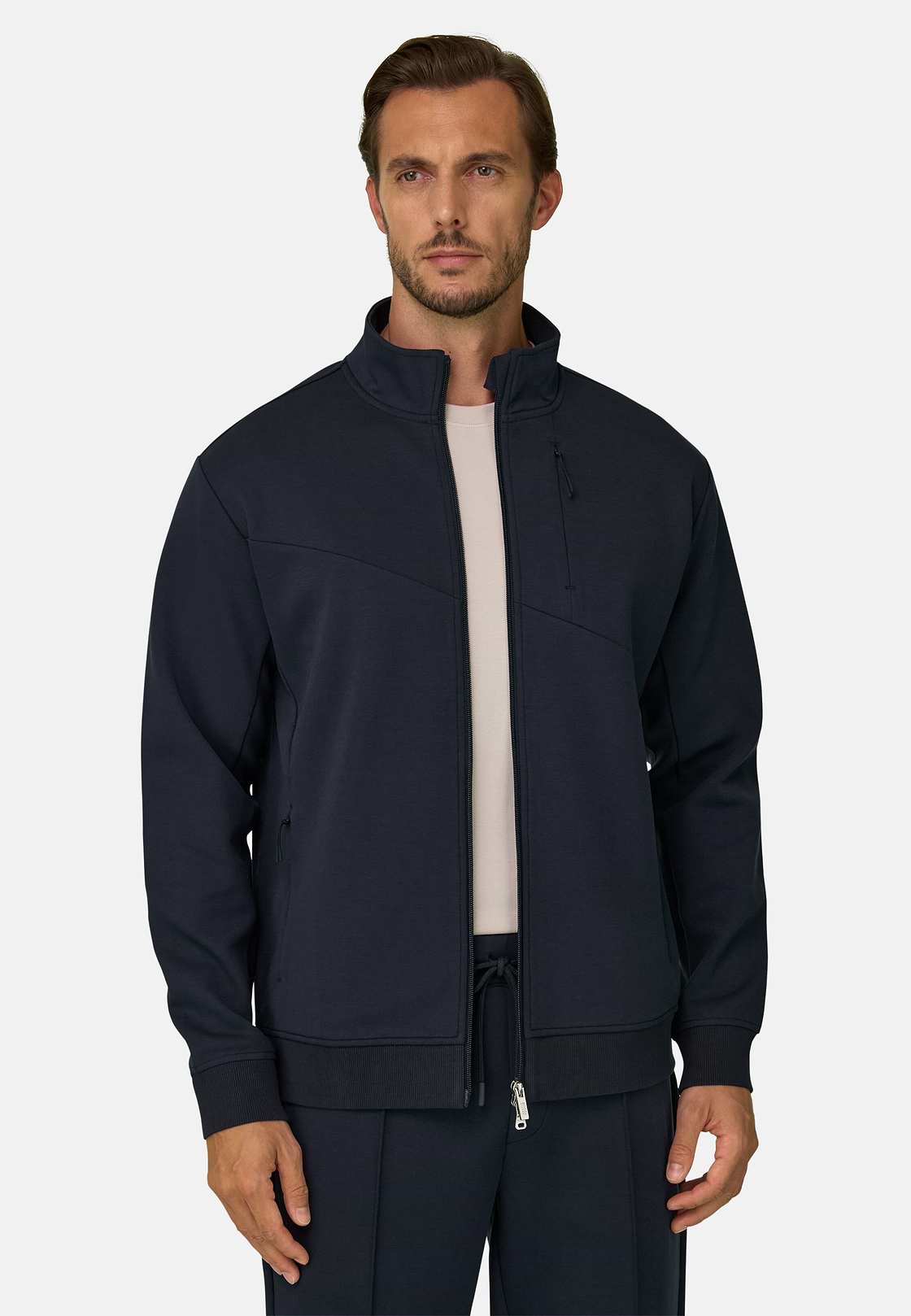 Sweatshirt with Roll Neck in Scuba, Navy blue, hi-res, 1