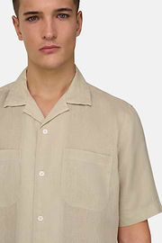 Hemd Aus Leinen Regular Fit, Beige, thumb, 4