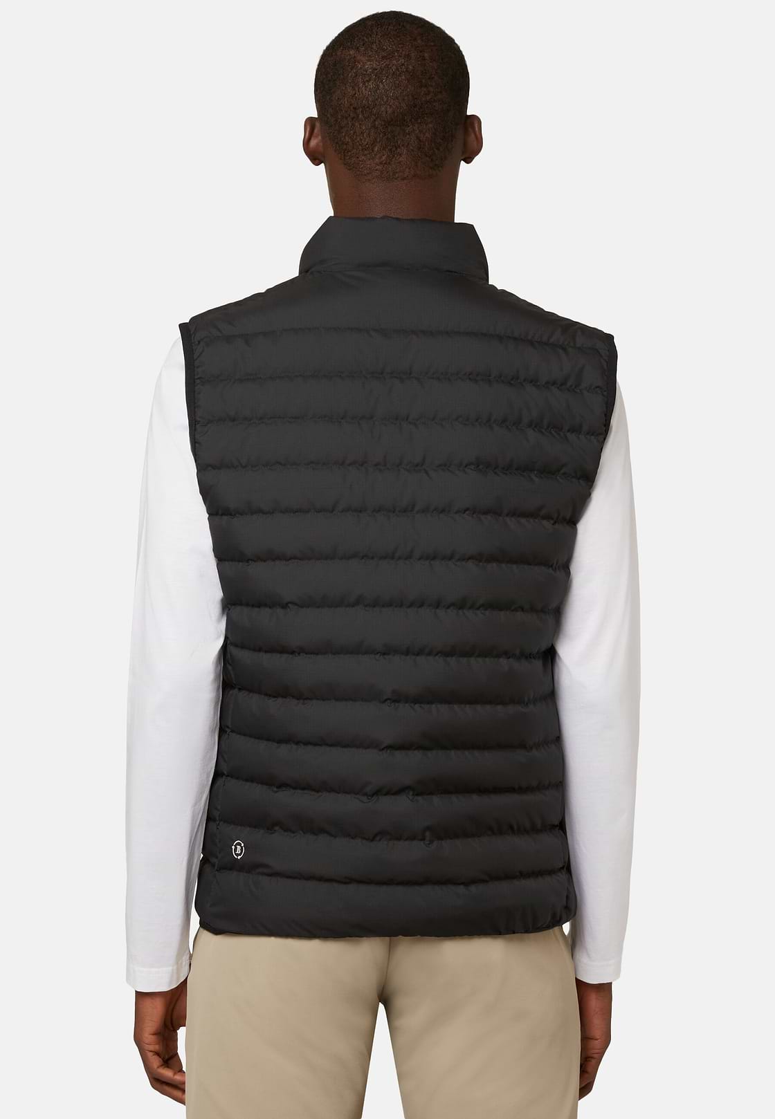 Gilet En Tissu Recyclé En Duvet D'Oie, Noir, hi-res