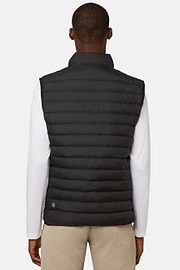 Gilet En Tissu Recyclé En Duvet D'Oie, Noir, hi-res
