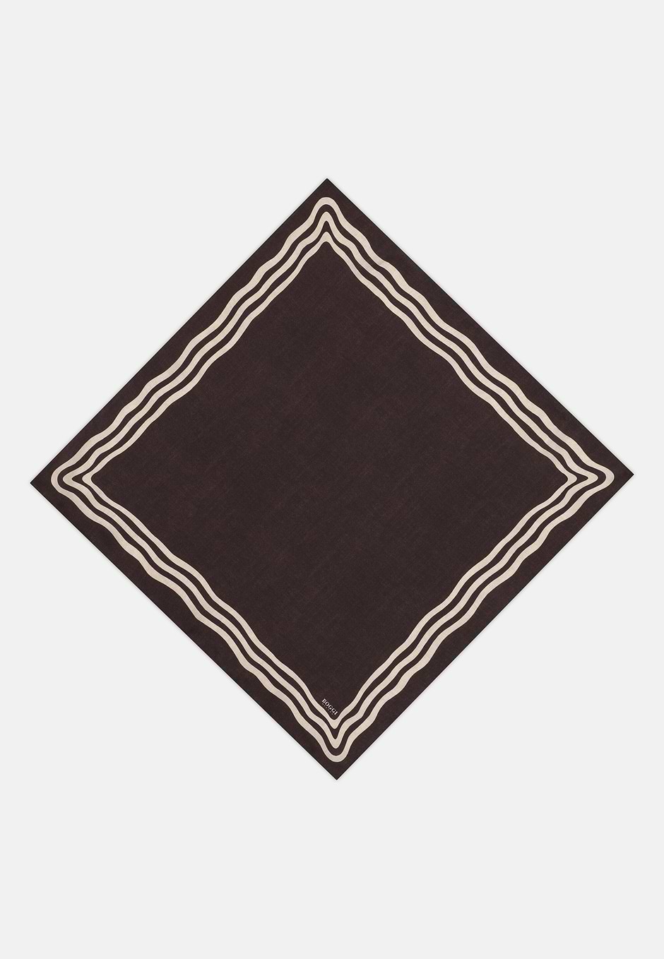 Bandana Estampado Motivo Marco de Seda, Marron oscuro, hi-res