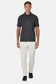Polo Shirt In Stretch Supima Cotton, Black, hi-res