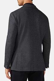 Blue B-Jersey Wool/Cotton Houndstooth Jacket, , hi-res