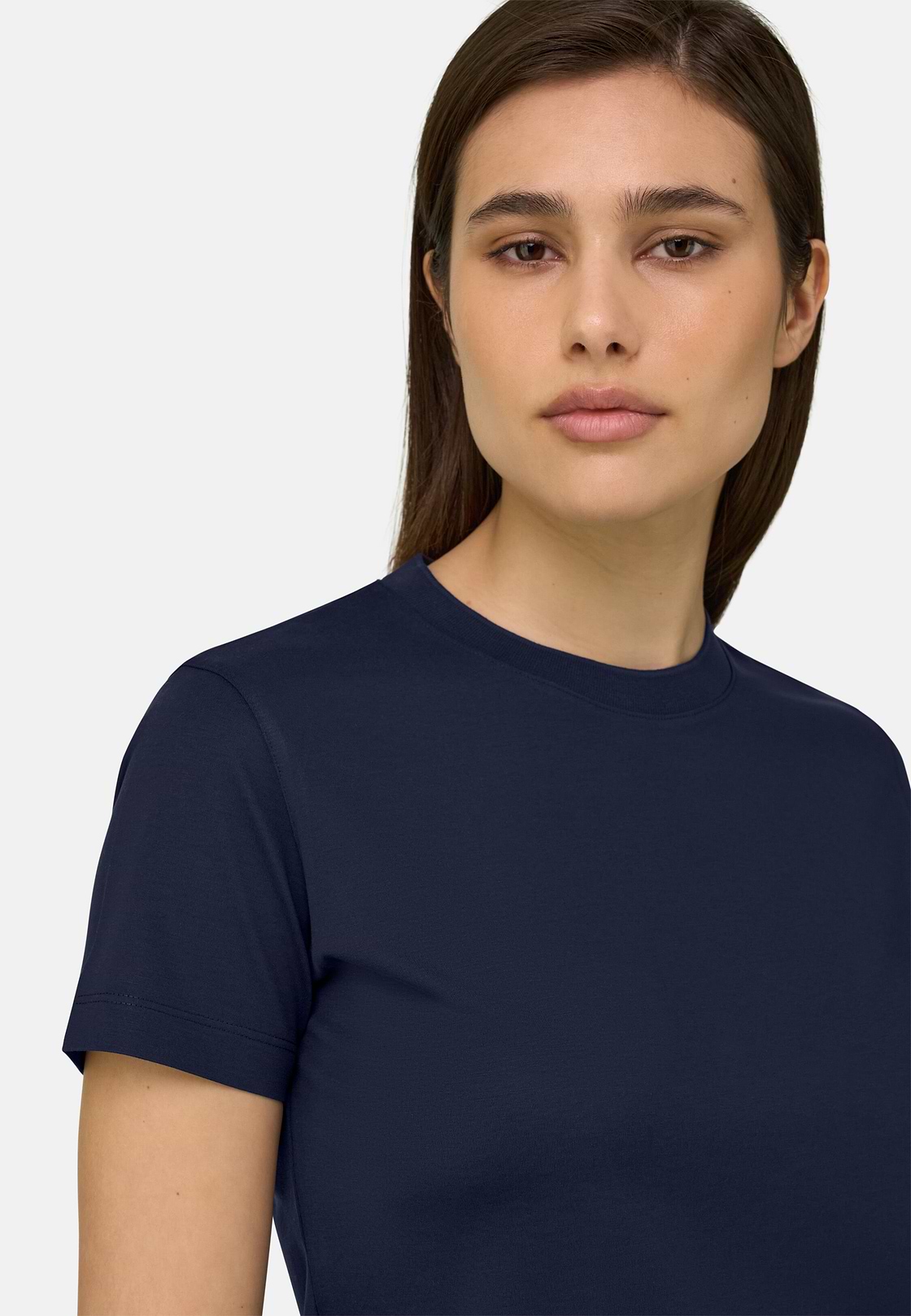 T-Shirt In Cotone Seta, Navy, hi-res, 4
