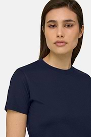 T-Shirt In Cotone Seta, Navy, thumb, 4