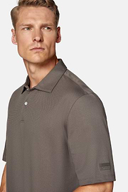 High-Performance Piqué Polo Shirt, Dark Grey, hi-res