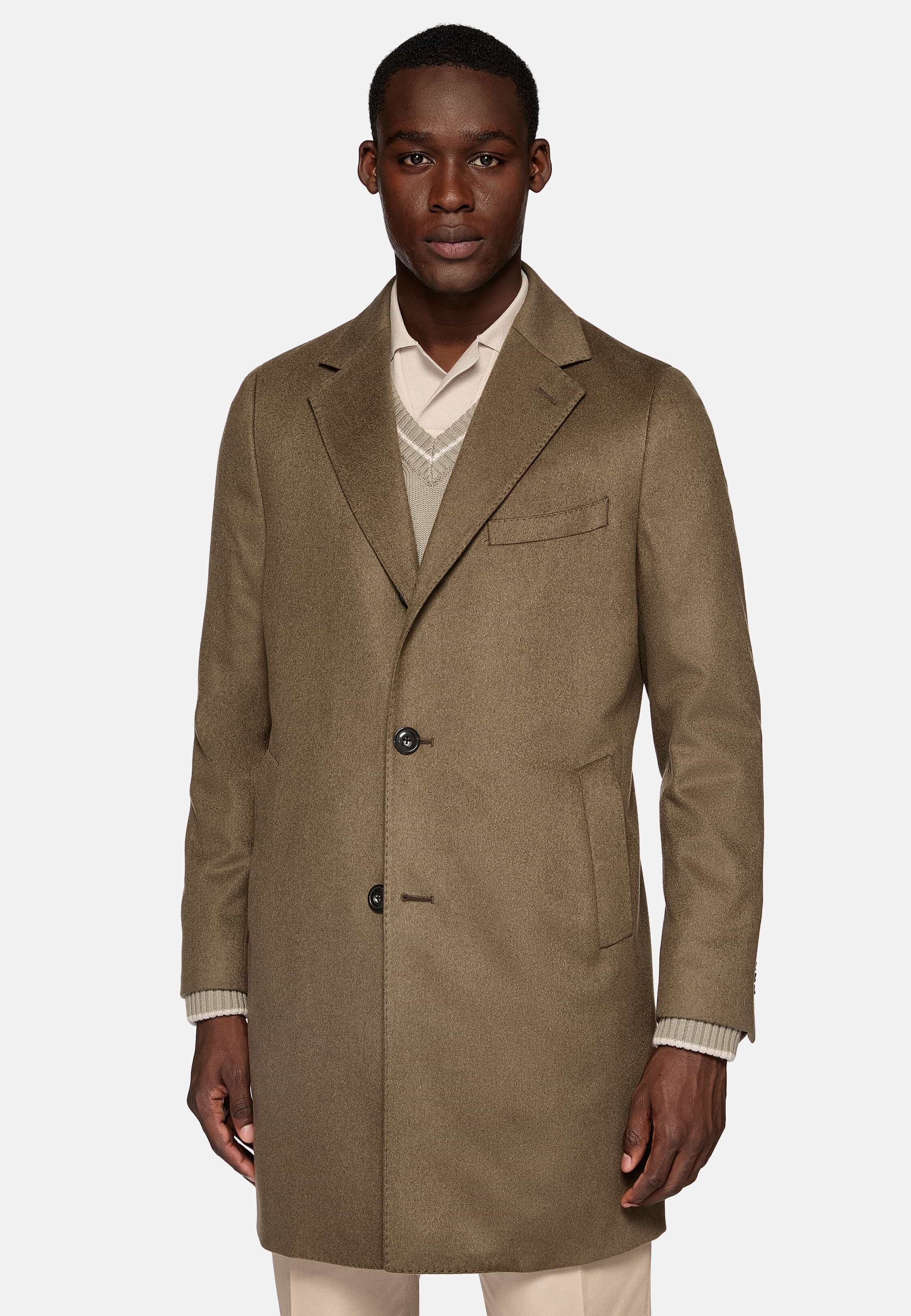 Men s Single breasted coat in pure cashmere. Boggi Milano