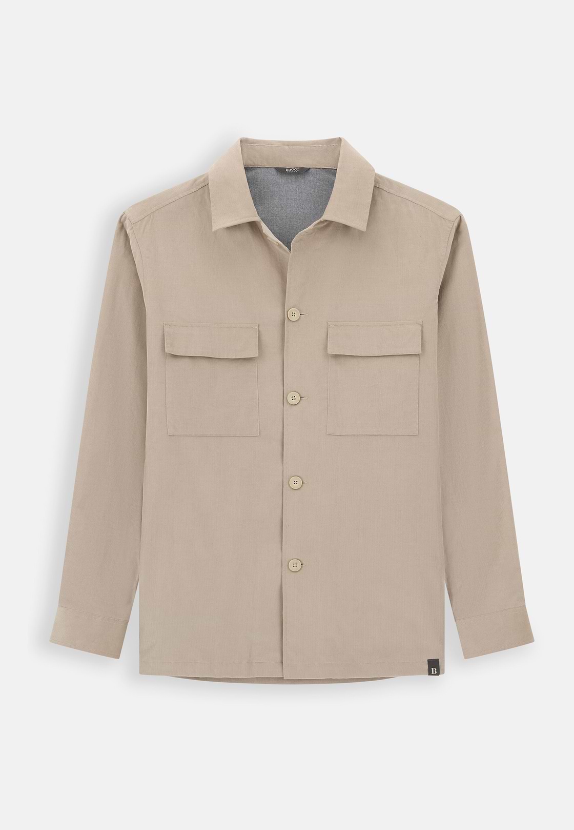 Overshirt in Corduroy Lined with Flannel, Sand | Boggi Milano