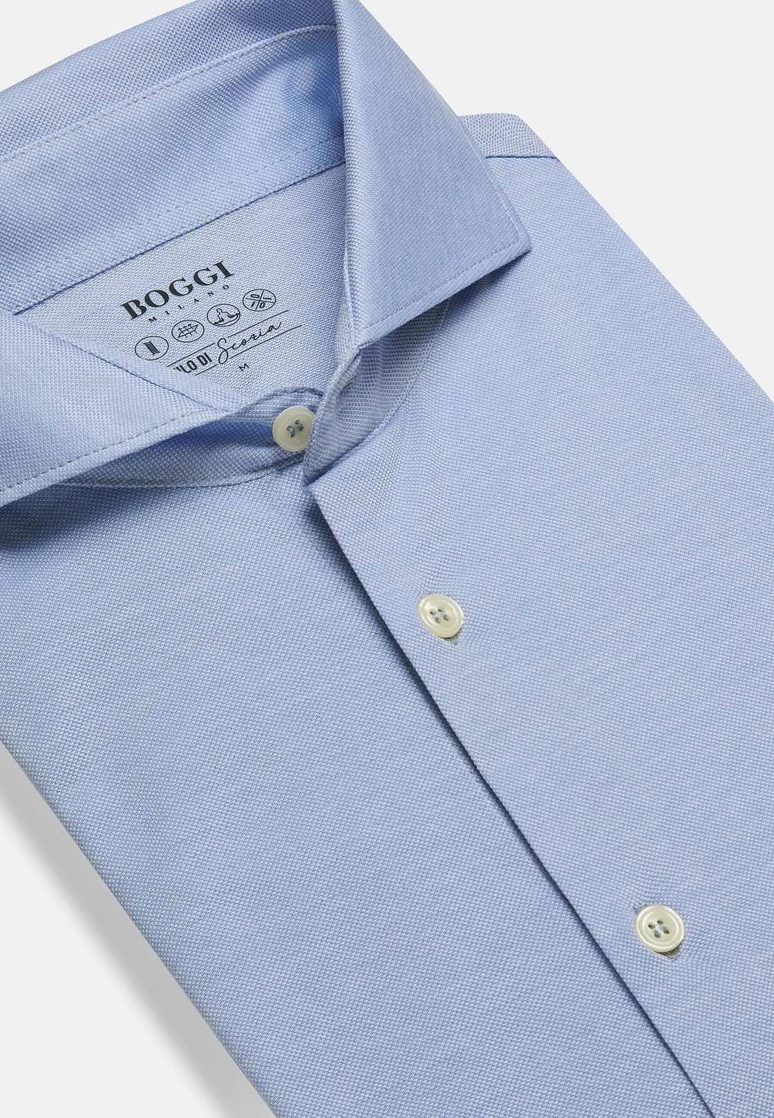 Slim Fit Polo Shirt in Filo Di Scozia Pique, Light Blu, hi-res