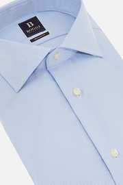 Regular Fit Houndstooth Cotton Shirt, Light Blue, hi-res