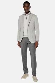 Veste Grise B Jersey En Coton Mélangé, Gris, hi-res