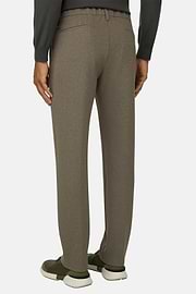 Trousers in Cotton Blend Jersey, Brown, thumb, 5