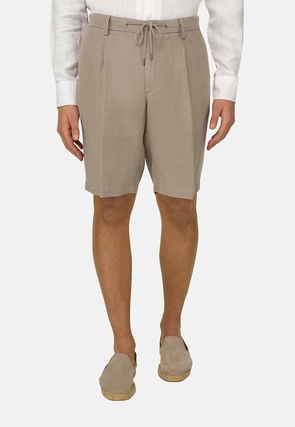 Bermudas in Linen, Taupe, hi-res