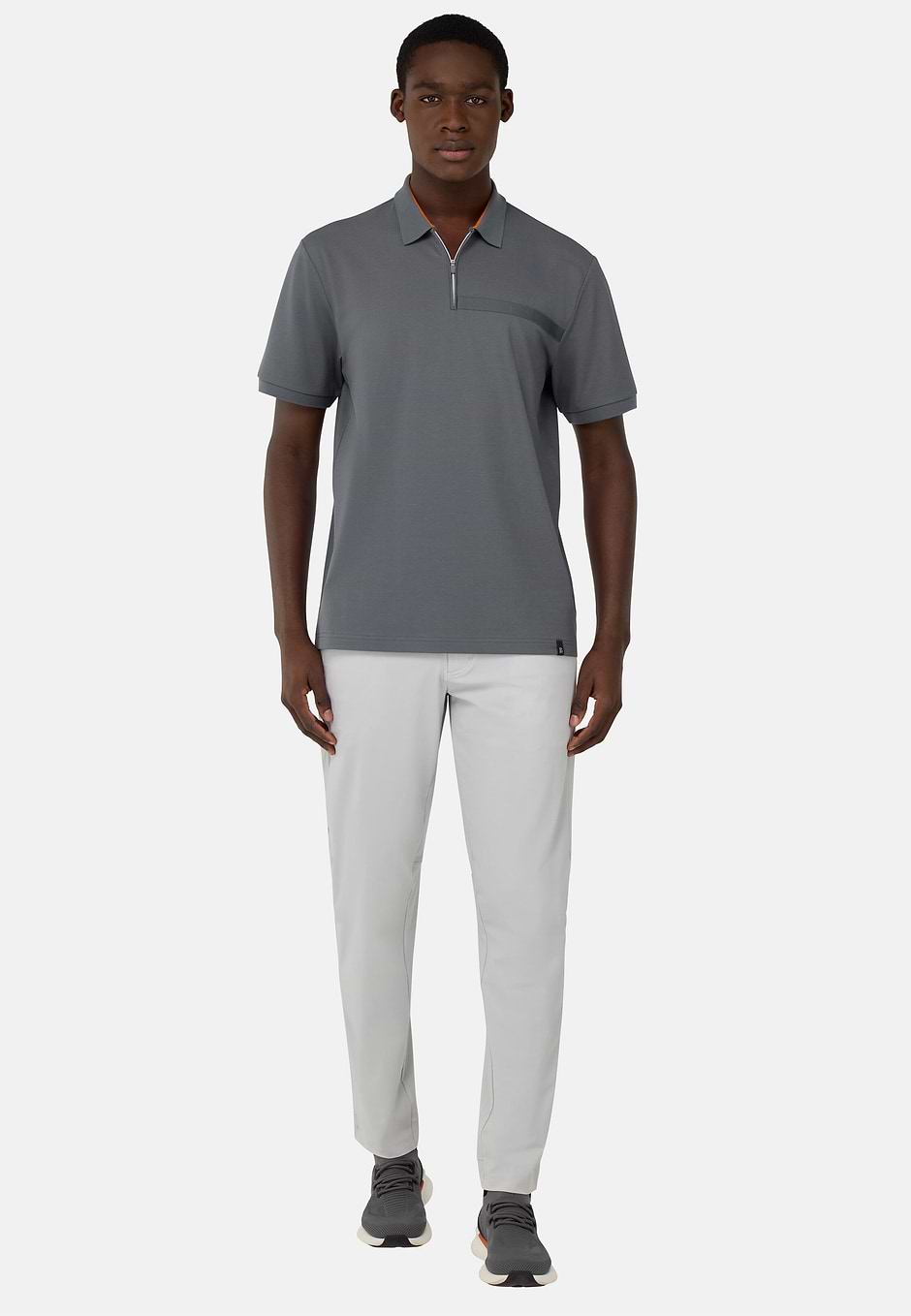 Cool Jade-Fresh Piqué Polo Shirt, Charcoal, hi-res
