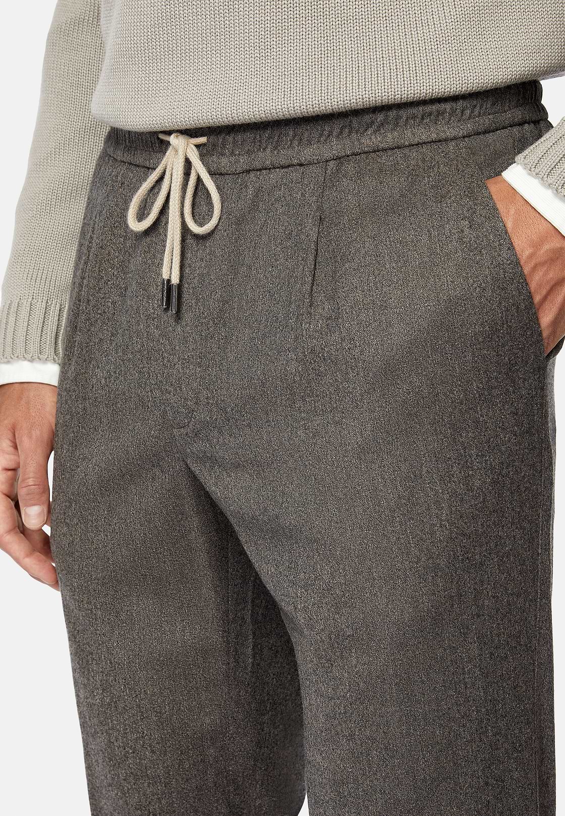 Pantalon De Ville En Flanelle, Taupe, hi-res