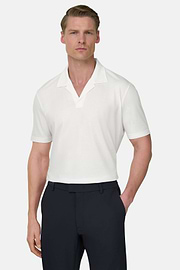 Poloshirt aus Leinenmischung, Weiß, thumb, 1