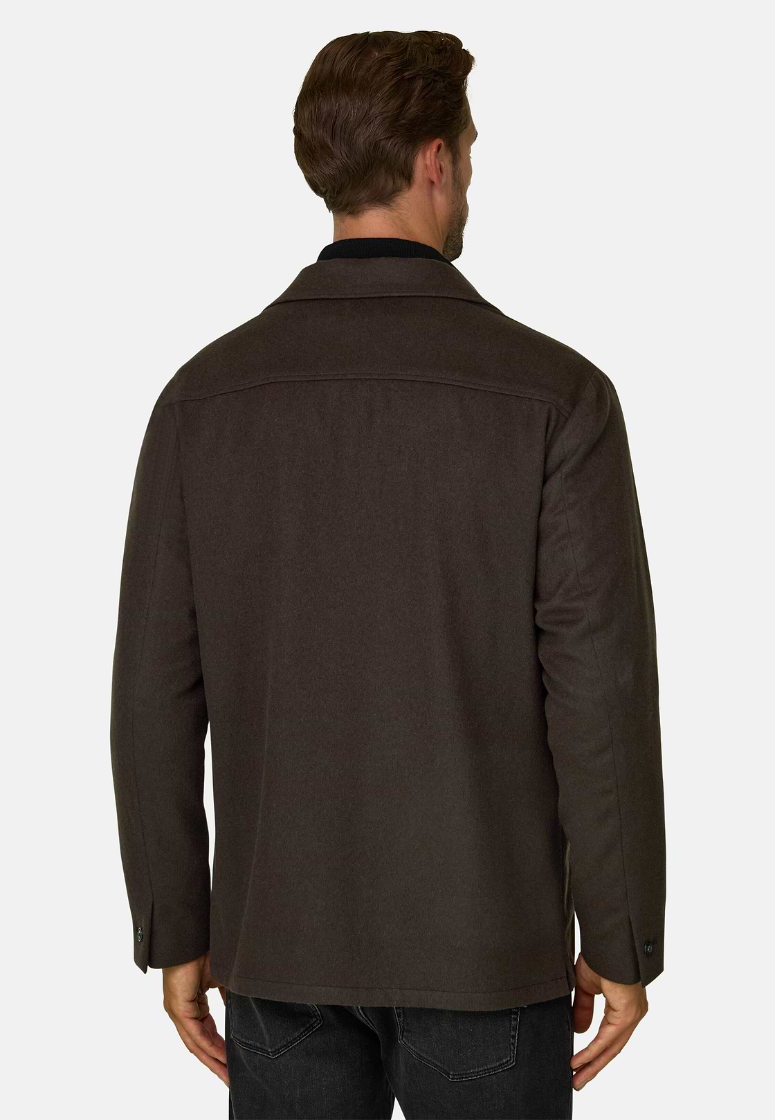 TRADE | Giacca Camicia in Cashmere, Marrone scuro, hi-res, 4