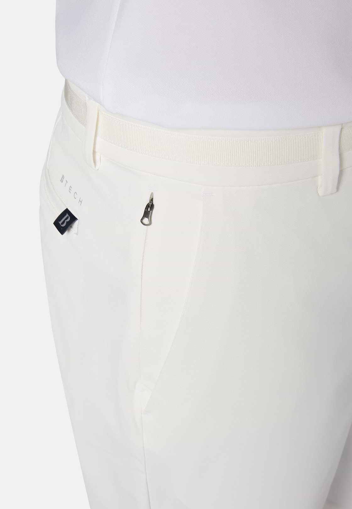 B Tech Stretch Nylon Bermuda Shorts, Cream, hi-res