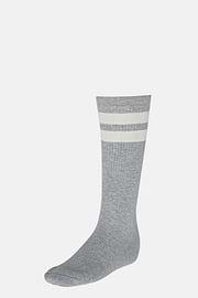 Double Striped Socks in a Cotton Blend, Grey, hi-res