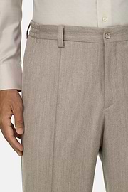 Hose aus melierter Woll-Kaschmir, Sand, thumb, 3