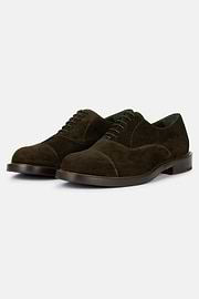 Chaussures Modèle Oxford En Daim, Marron, hi-res