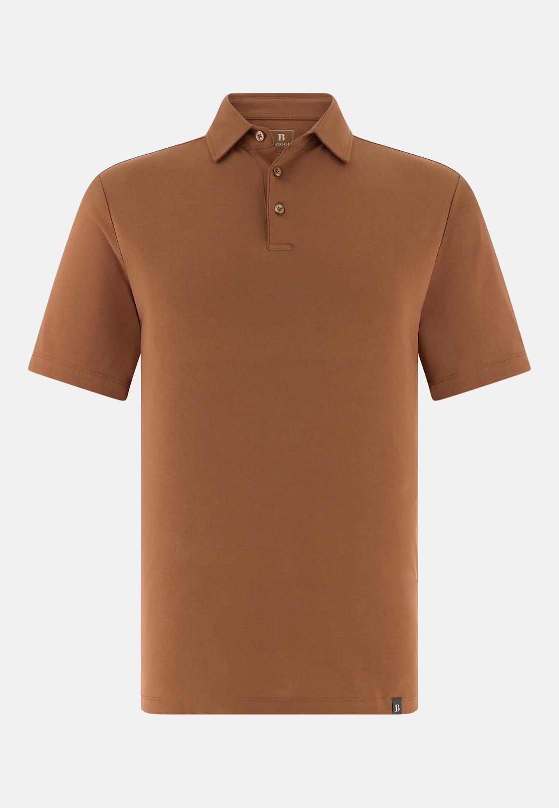 Polo Shirt In Stretch Supima Cotton, Rust, hi-res, 5