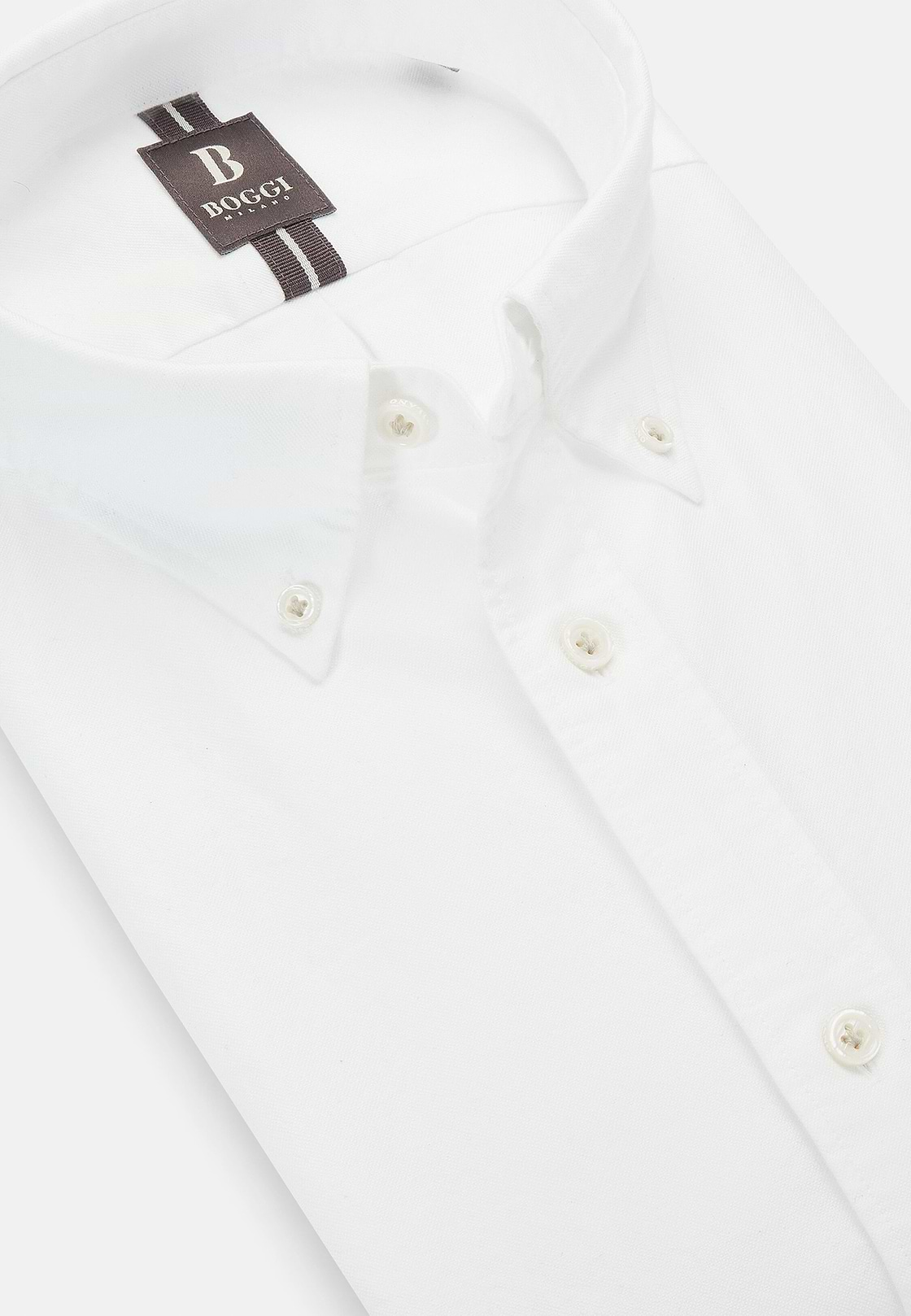 Regular Fit Organic Oxford Cotton Shirt, White, hi-res