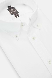 Regular Fit Organic Oxford Cotton Shirt, White, hi-res