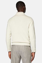 Maglia Girocollo Bianca In Cashmere, Bianco, hi-res