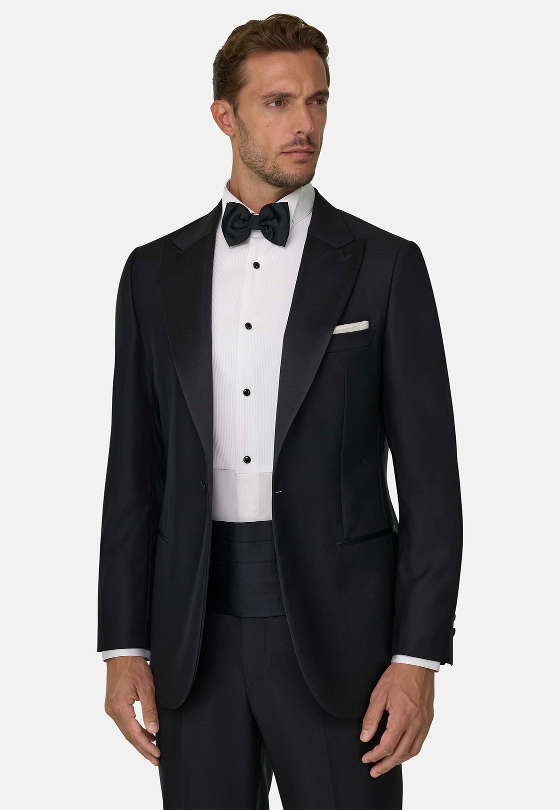 Black Wool Tuxedo with Spear Rever, , hi-res, 1